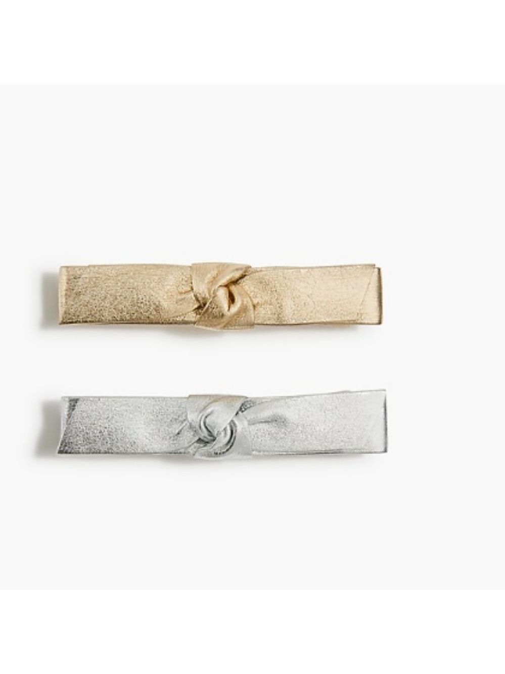 J Crew Factory Metallic faux-leather bow barrettes set